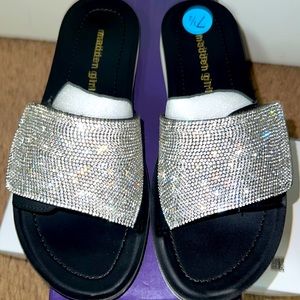 MADDEN GIRL POETIK RHINESTONE ADJUSTABLE SLIDES